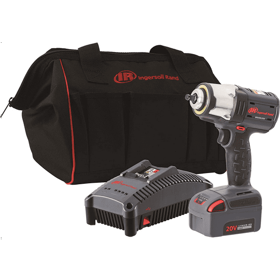 Ingersoll Rand 20V Mid-torque 3/8" Cordless Impact Wrench Kit, 550 ft-lbs Nut-busting Torque, 1 Battery and Charger