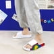 thumbnail image 3 of Qarigey 1 par de toboganes de verano para hombres y mujeres, sandalias portátiles para fiestas en la piscina, estilo informal, zapatillas de Calzado Blanco Tamaño 39-40, 3 of 6