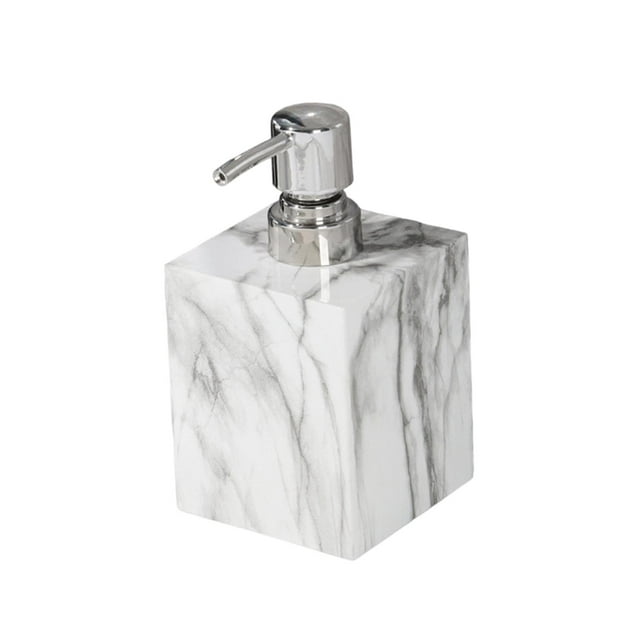 Dispensador de jabón, bomba de espuma, botella de loción, champú, ducha, dispensador de jabón de manos reutilizable rústico, dispensador de jabón líqu Plata blanca