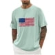 thumbnail image 1 of Camisas de Manga Larga para Hombres Imprimir Casual Cuello Redondo Blusa de Manga Corta, Camisas de Lino para Hombres, 1 of 7