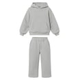 thumbnail image 4 of Vdoaml Girls Hooded Sweatshirt 2 Piece Outfit Children Long Sleeve Hoodie Sweatpants Set Teen Casual Fall Sweatsuit 11-12 Years Grey, 4 of 4