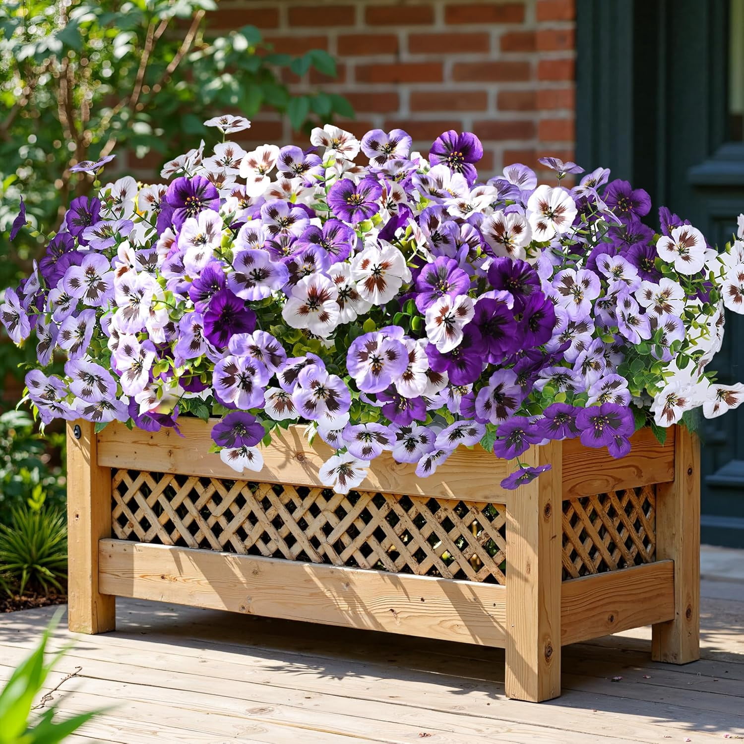 Waipfaru 20 Bundles Artificial Pansy Flower for Outdoor, UV Resistant Faux Pansies Plants,Realistic Silk Fake Flowers for for Front Porch,Basket,Garden Decor
