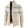 thumbnail image 4 of Leutsin Manteau Pull pour Hommes Plus Velours Pull Tricoté Ample Cardigan Imprimé Décontracté, 4 of 8
