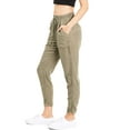 thumbnail image 4 of Sneak Peek Jeans Women's Juniors High Waist Taper Leg Joggers (Medium Olive), 4 of 4