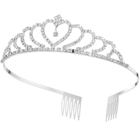 Hemoton  Tiaras for Wedding Heart Crown Hair Accessories Delicate Headband Miss Child