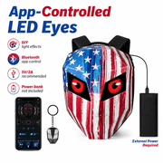 Gelrova 19-inch Programmable LED ABS Hard Shell Motorcycle Backpack Multicolor