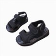 thumbnail image 3 of KPOPLK Kids Sandals Boys Summer Outdoor Non-slip Athletic Sandals Open Toe Adjustable Sport Sandal Lightweight Beach Shower Shoes for Toddler/Little Kid Size 7.5,Black, 3 of 5