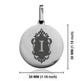 thumbnail image 2 of Stainless Steel Alphabet Letter I initial Round Medallion Pendant Necklace, 2 of 3