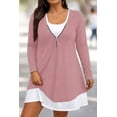 thumbnail image 7 of Cuteduck Plus Size Women’s Long Sleeve V-Neck Zipper Dress Autumn/Winter 1X-5X, 7 of 7