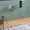 thumbnail image 2 of Evelyn&Zoe Henley 42" Wide Rectangular Console Table with Glass Top, Brass, 2 of 7