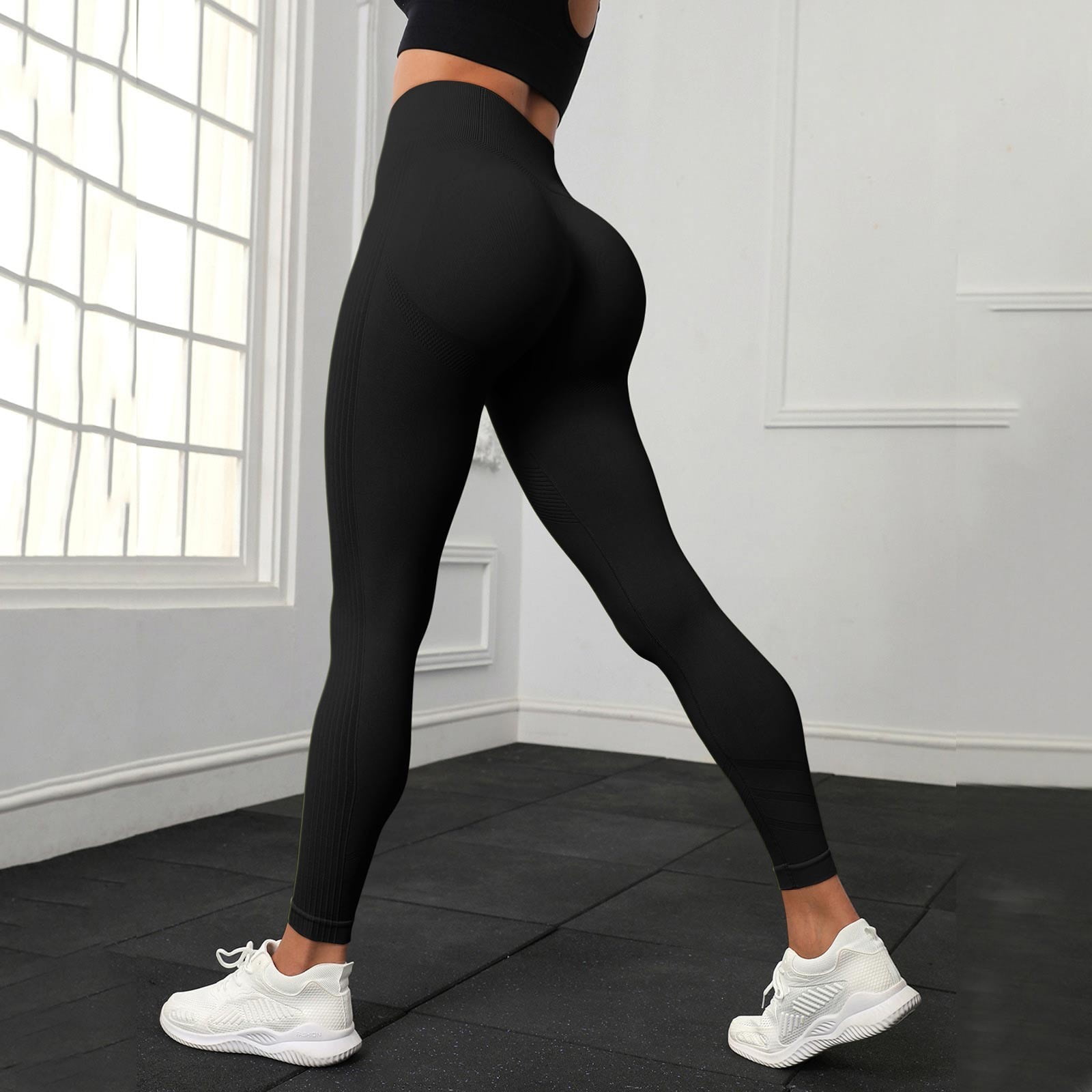 Womens Pants High Waist Yoga Pants for Women Women Activewear Active Bottoms Women Sports Wide Waistband Sports Yoga Pants Adult Female Clothes Black