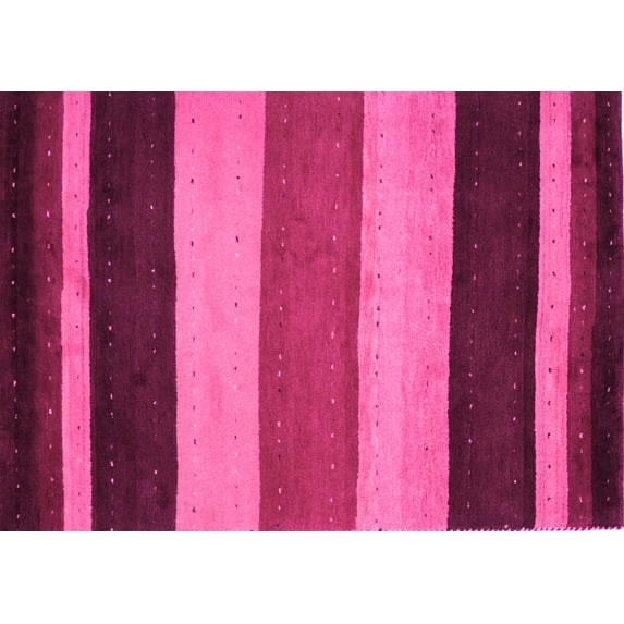Ahgly Company Indoor Rectangle Abstract Pink Contemporary Area Rugs, 3' x 5'