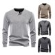 thumbnail image 4 of pstuiky camisa de manga larga para hombre, Suéter informal de manga larga con cuello redondo y medio botón para hombre, de color liso y moderno camisetas de hombre s, 4 of 9