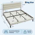 thumbnail image 4 of Bed Frame with Headboard,Upholstered Platform Bed with Wood Slats Support, No Box Spring Needed, Easy Assembly, Noise Free, Beige Velvet, 4 of 10