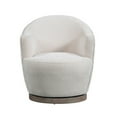 thumbnail image 2 of Benjara BM307602 32 in. Sofi Cushioned Sloped Armrests Plush Swivel Chair, Off White, 2 of 6