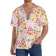 thumbnail image 1 of Balery Colorful Floral Camisa Casual de Manga Corta con Botones para Hombre, Texturizada, Estilo Cubano, para Playa, Verano-Large, 1 of 5