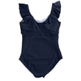 thumbnail image 6 of vigerkar Women's Plus Size One Piece Swimsuit Tummy Control Bathing Suit Cute V Neck Maternity Swimwear Navy, XL, 6 of 6