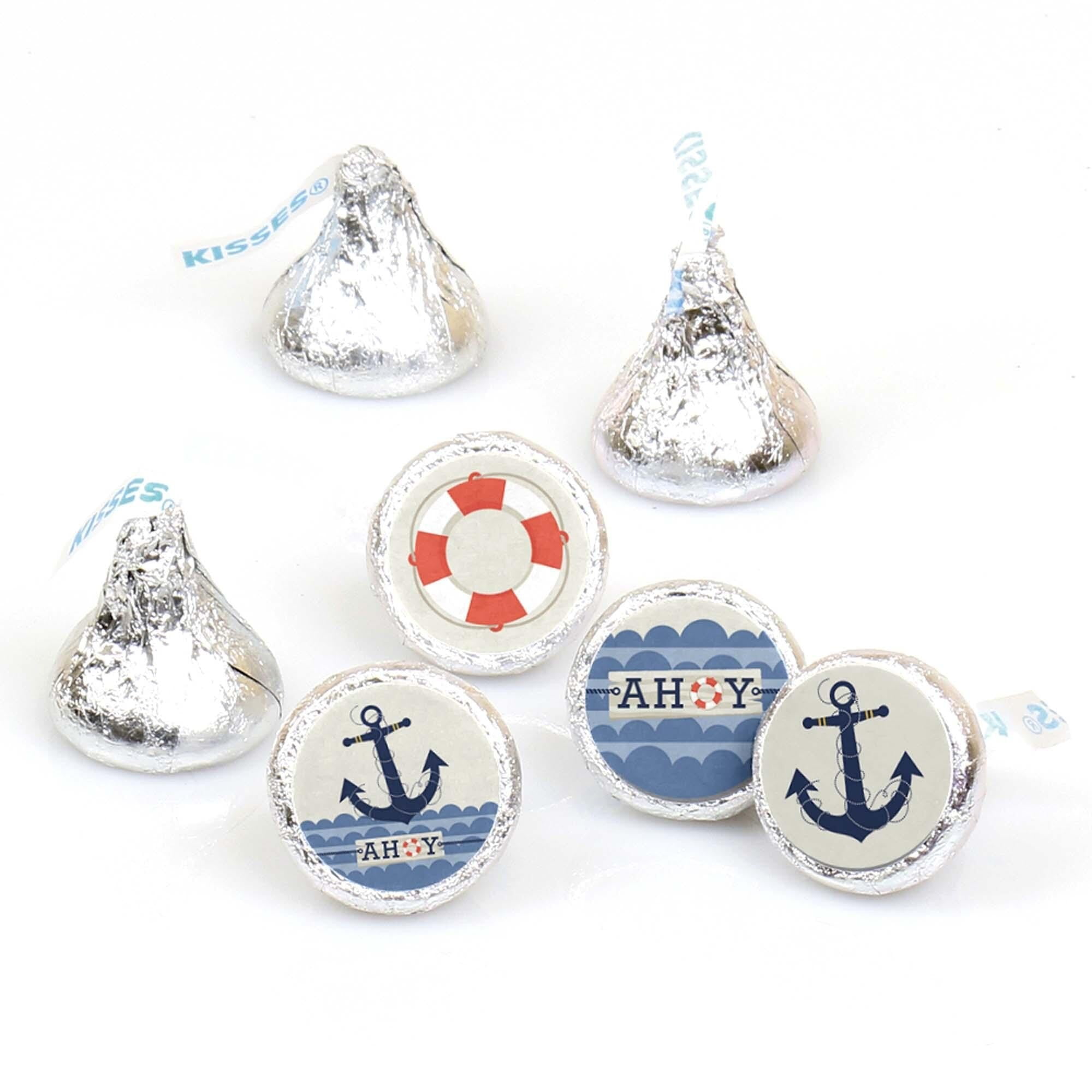 Big Dot of Happiness Ahoy - Nautical - Baby Shower or Birthday Party Candy Sticker Favors - Labels Fit Hershey's Kisses 108 Ct