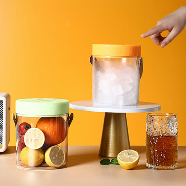Vaidha Ice Bucket With Ice Tray, Portable Transparent Basket, Ice Bucket For Fruit Storage, For Fruit And Drinking