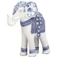 thumbnail image 2 of Feng Shui Ming Style Blue And White Ornate Design With Crystals Elephant Statue, 2 of 7