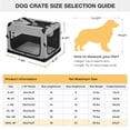 thumbnail image 3 of Veehoo Folding Soft Dog Crate, 3-Door Pet Kennel, 600D Cationic Oxford Fabric, 40", Gray, 3 of 9