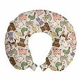 thumbnail image 1 of Animal Travel Pillow Neck Rest, Children Cartoon Drawing Style Animals Pigeons Sheep Pig Farmland Inhabitants, Memory Foam Traveling Accessory Airplane and Car, 12", Multicolor, by Ambesonne, 1 of 3
