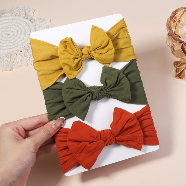 3 Unids/set De Lazos De Color Sólido Diademas Para Bebé Niñas Niños Elástico Turbante Bandas De Pelo Recién Nacido Headwrap Accesorios Para El Cabello