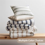 Regency Heights King/Cal King Comforter Set, Striped Texture Bedding Comforter Sets, 3 Pieces Tonal Stripes Woven Comforter with Pillow Sham, Blue
