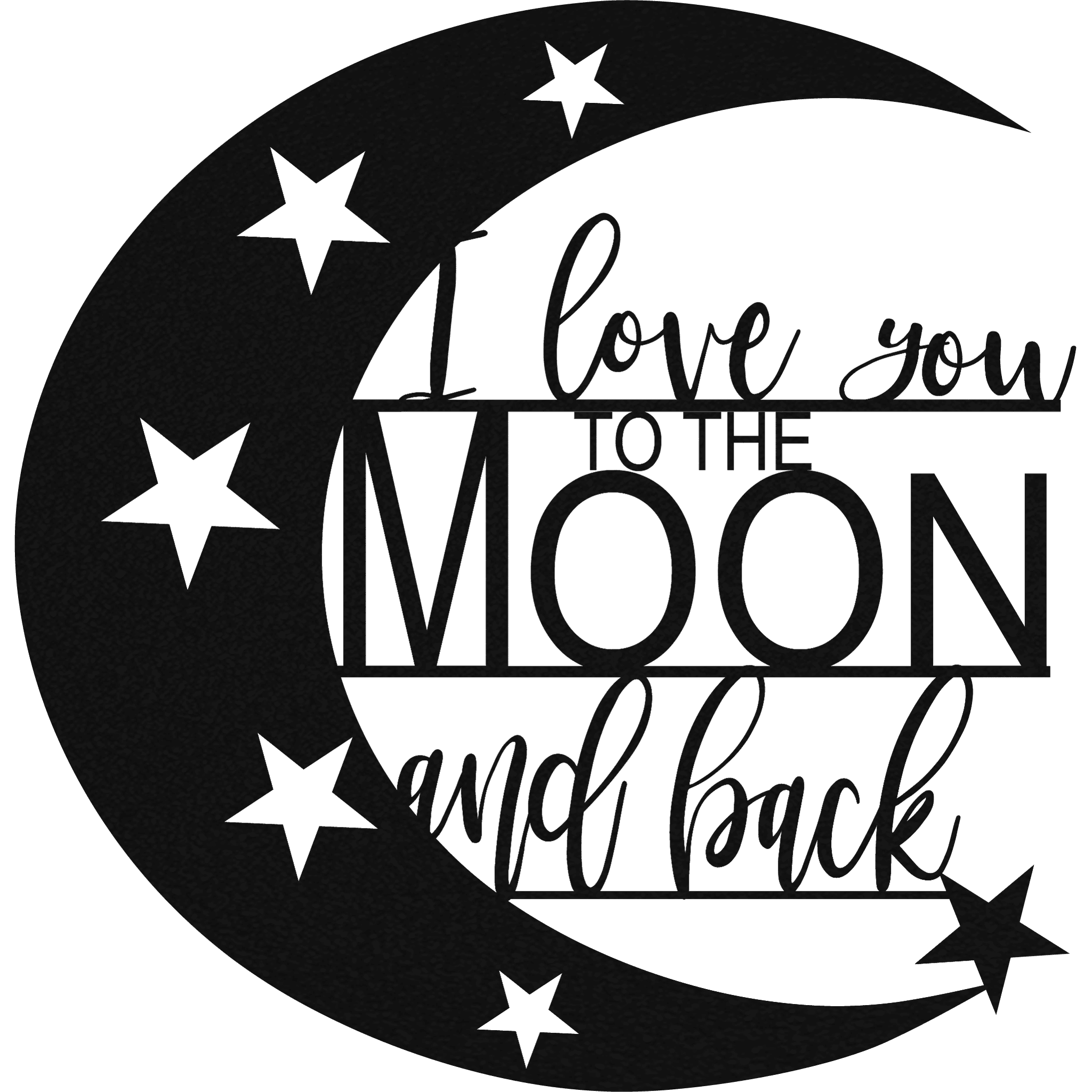 Love you to the Moon and Back metal wall art 
