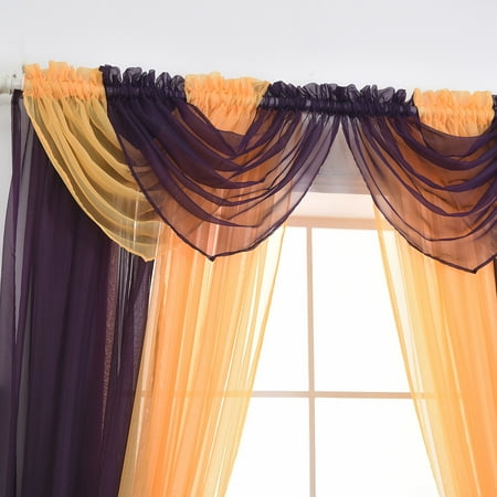 15 Color Solid Sheer Voile Net Window Curtains Drape Panel Scarf