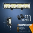 thumbnail image 4 of Nilight 12inch Side Shooter Triple Row Spot Flood Combo Lights Led Work Light with 5Pin Rocker Switch Wiring Harness Kit for off Road Light on Truck SUV ATV UTV, 4 of 7