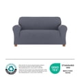 thumbnail image 3 of SmartFit Chenille Stretch Loveseat Recycled Fabric Slipcover, 1-Piece, Blue, 3 of 9