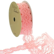 7/8" Ribbon Hole Lace Trim Peach 25 yards