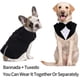 thumbnail image 3 of Traje de esmoquin para perros pequeños y medianos, camisa de cachorro con pajarita negra extraíble, traje formal para bodas, fiestas y festivales., 3 of 5