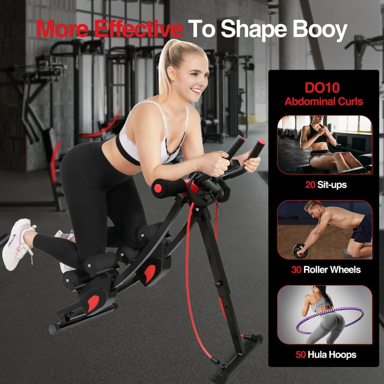 Baokaler Dual Track ab Machine ab Workout Equipment for Home Gym Height Adjustable Ab Trainer Exercise Equipment Foldable Fitness Equipment Core