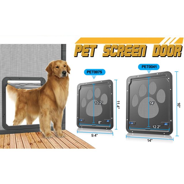 Panel de puerta para mascotas con bloqueo de cuatro lados-Negro-41*35 Adepaton WMZL-222