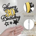 thumbnail image 3 of Cake Topper OffiCreative 30.º cumpleaños negro y dorado con brillo, 3 of 7