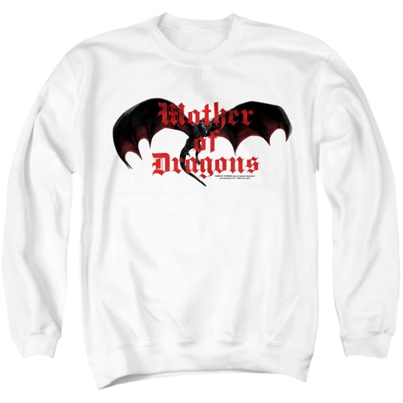 Popfunk Game of Thrones Mother's Day The Mother of Dragons Unisex Adult Crewneck Sweatshirt, White, Medium