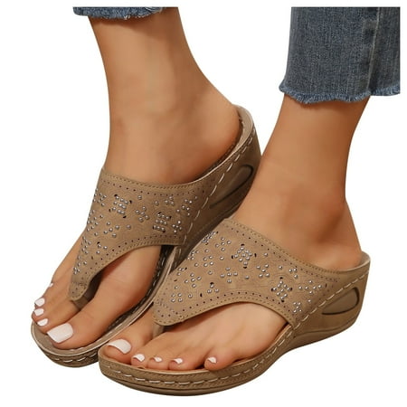 

Neuxse Women s Sandals Fashion Slides With Soft Leather Slippers For Outdoor Walking
