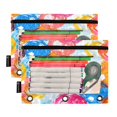 thumbnail image 2 of 2 Pack Pencil Bag 9.84x6.1 Inch 3-Ring Page Turning Folder Zipper Pencil Case Pencil Bag Page Turning File BagColor Oil Bubble, 2 of 6