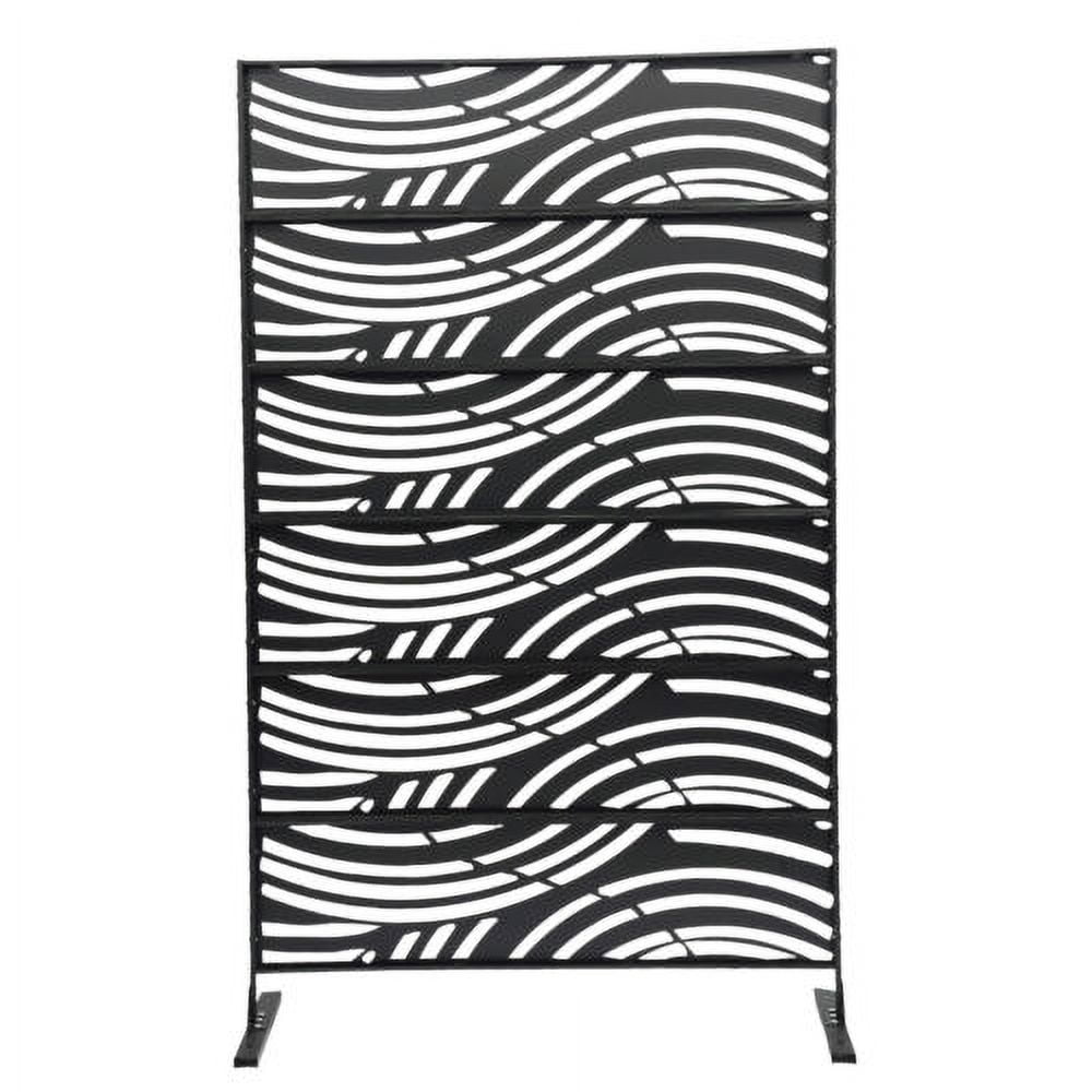 Modern Black Decorative Wall Metal Fence Free Standing Privacy Screen Outdoor