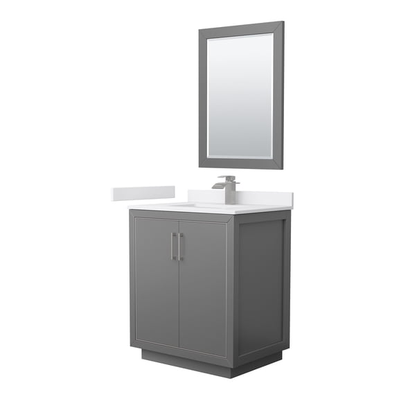 Wyndham Collection WCF111130SKGWCUNSM24 Icon 30" Free Standing Single Basin Vanity Set -