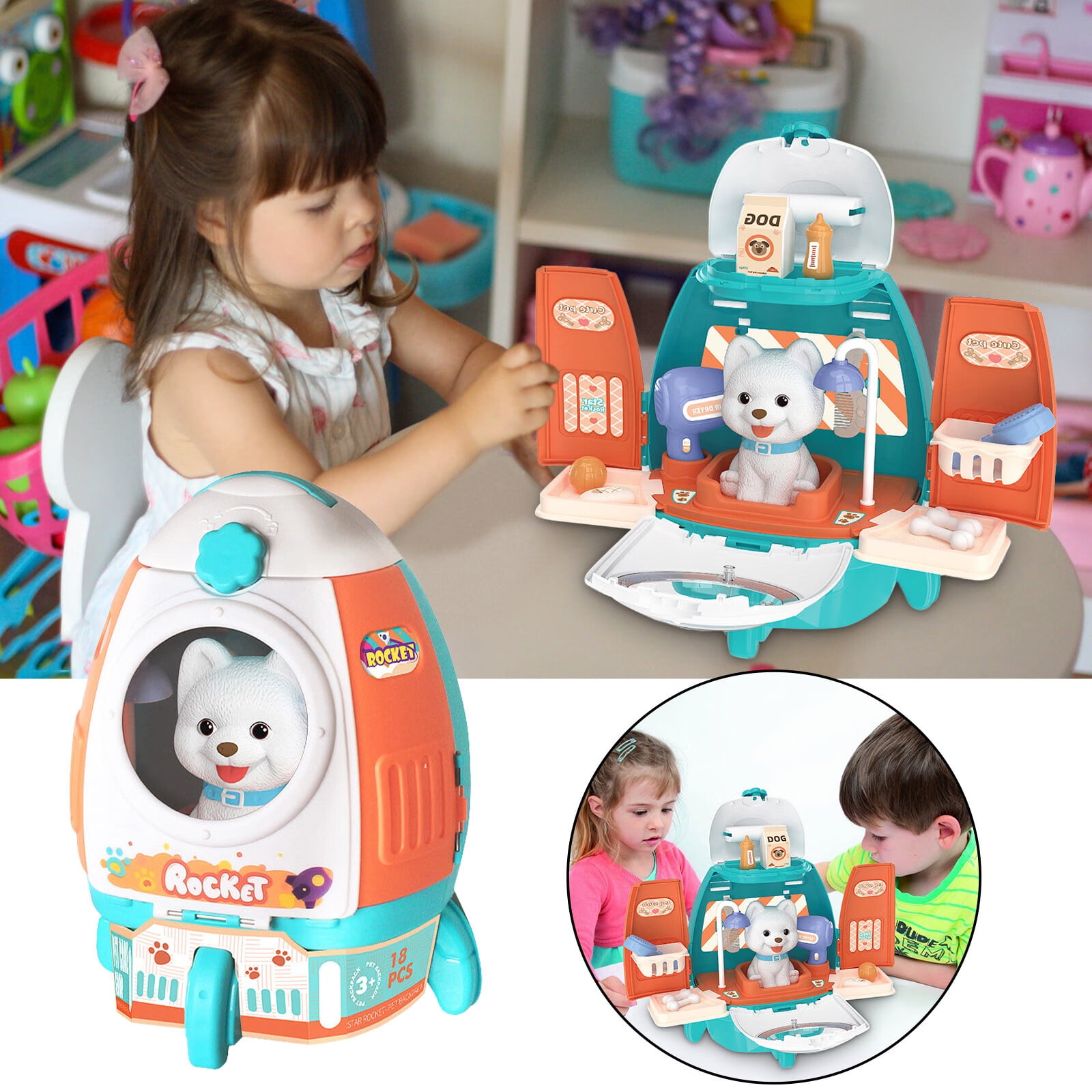 Siaonvr Dog House Camping Toy Transforming Dog Camper Dream House With