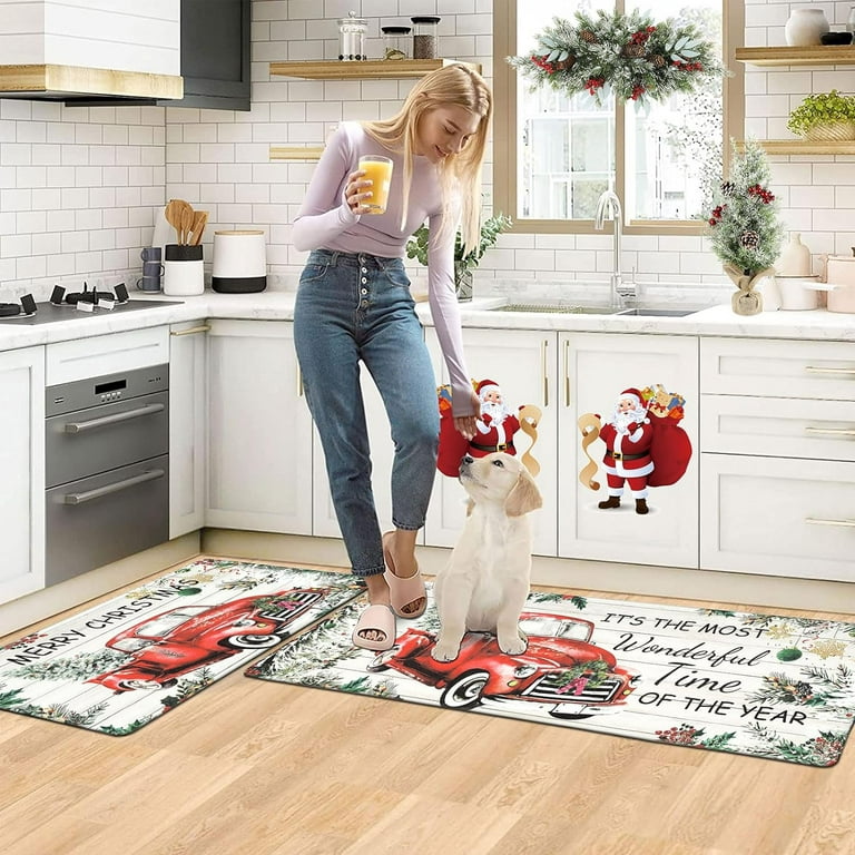 Kitchen Mat Tree Kitchen Mats for Floor 2 Piece, Colorful Rug Anti Fatigue  Floor Mat for Kitchen, Kitchen Floor Mat for in Front of Sink and Kitchen