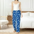 thumbnail image 5 of PISONIC Blue Sharks Printed Women's Pajama Pants, Comfy Pajama Bottoms With Pockets&Drawstring, 5 of 7