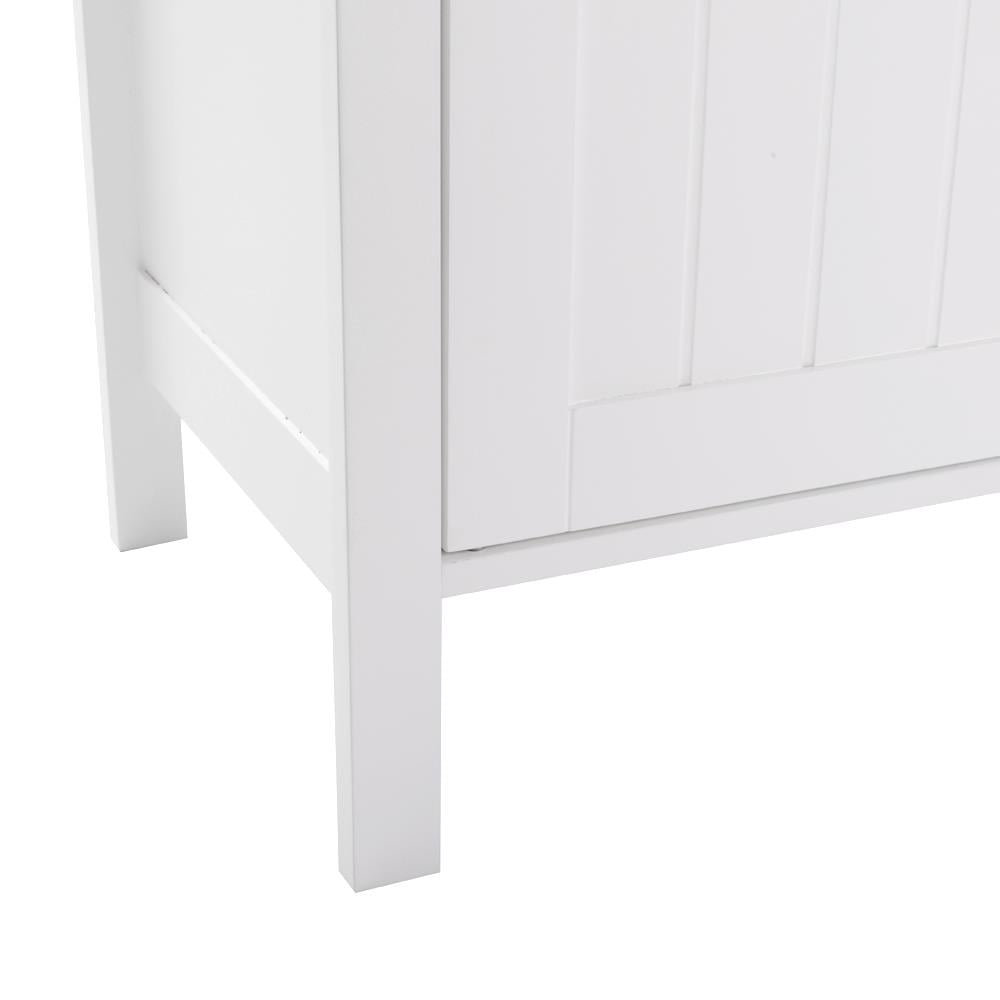 ZENY White Wooden 2 Door Bathroom Cabinet Storage with 3 Shelves Free Standing