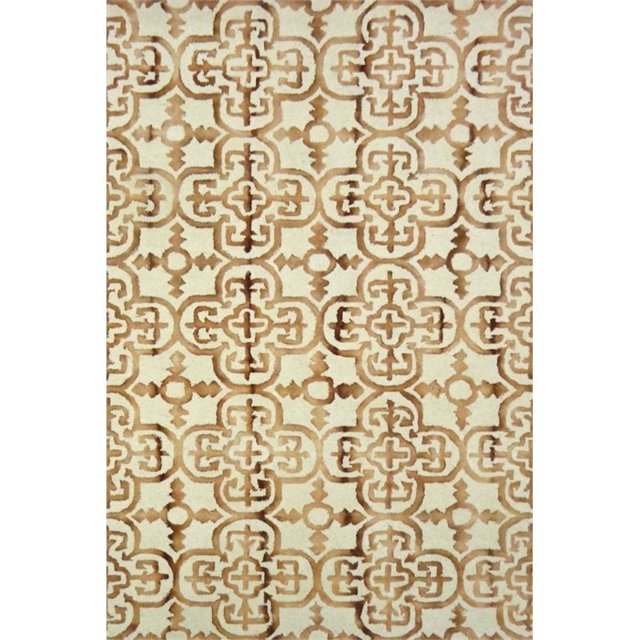 Safavieh Dip Dye Collection DDY711E Handmade Moroccan Geometric Watercolor Ivory and Camel Wool Area Rug (3' x 5')