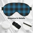 thumbnail image 4 of Cauagu Blue Black Plaid Print Sleep Eye Mask, Blindfold Eye Sleep Shade Cover with Elastic Strap/Headband Eye Cover Eyeshade for Night Sleeping/Travel Nap, 4 of 7