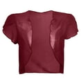 thumbnail image 3 of Cropped Cardigan for Women Lightweight Chiffon Cropped Ruffle Sleeve Bolero Shrugs for Dressy Elegant Blouse Tops Shrugs for Dresses, 3 of 4