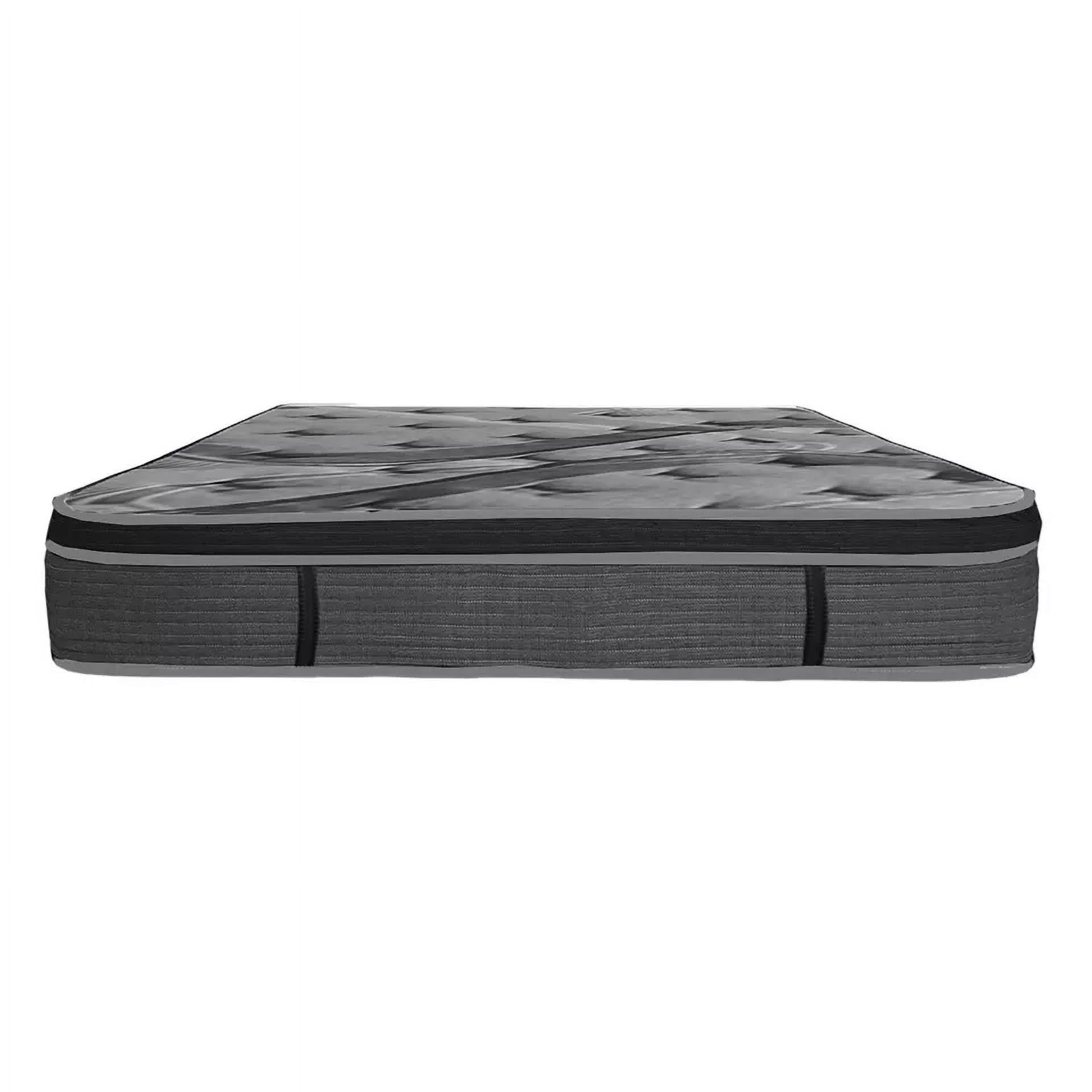 14 in. California King Size Hybrid Mattress in a Box, Euro Top Memory Foam and Pocket Spring Mattress, Gray